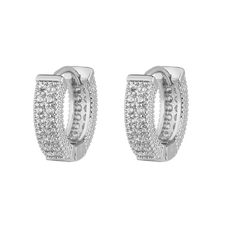 Radiant Zircon Pave Hoop Earrings