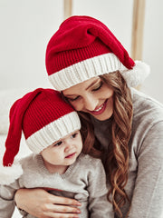 Christmas Fur Ball Mom And Baby Knitted Hat