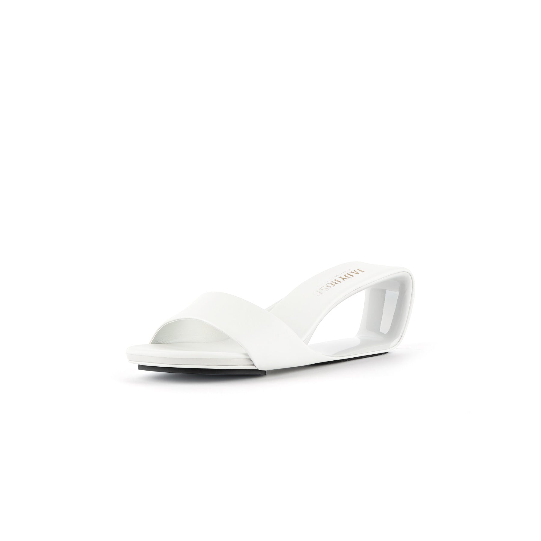 JADY ROSE | MADEMOISELLE BELLE LEATHER WEDGE SLIDE - WHITE