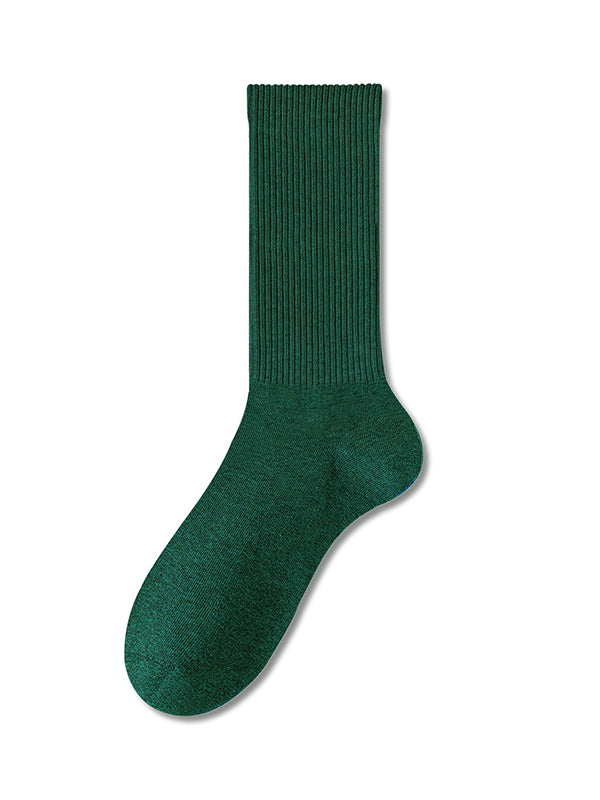 Pleated Solid Color Socks