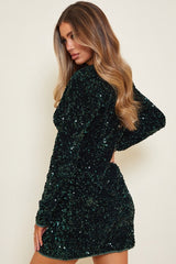 Yedda V-neck Sequins Blazer Mini Dress