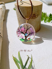 Plum Blossom Tree of Life Pendant Necklace