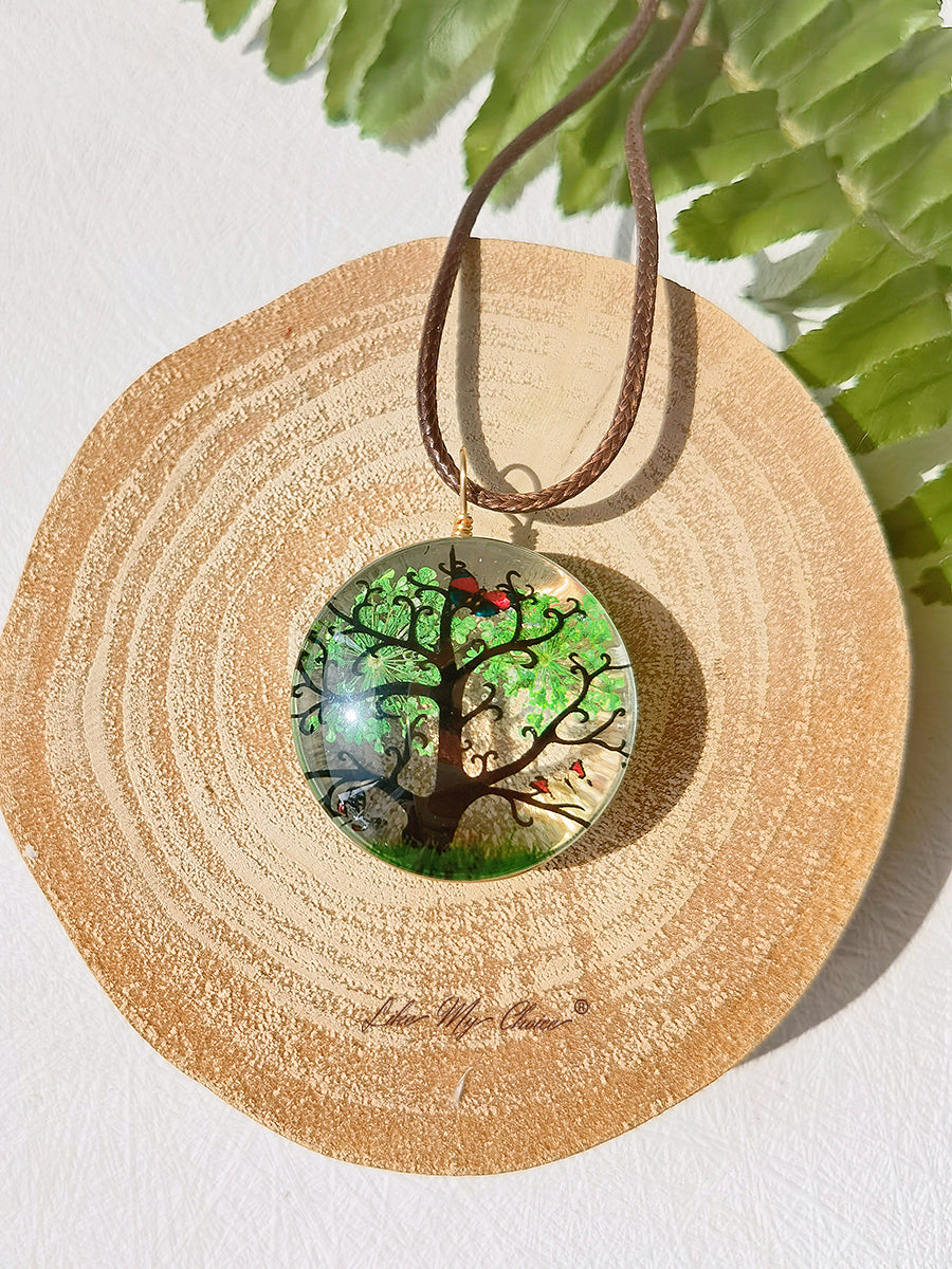 Plum Blossom Tree of Life Pendant Necklace