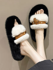 Open Toe Split-Joint Platform Shoes Slippers