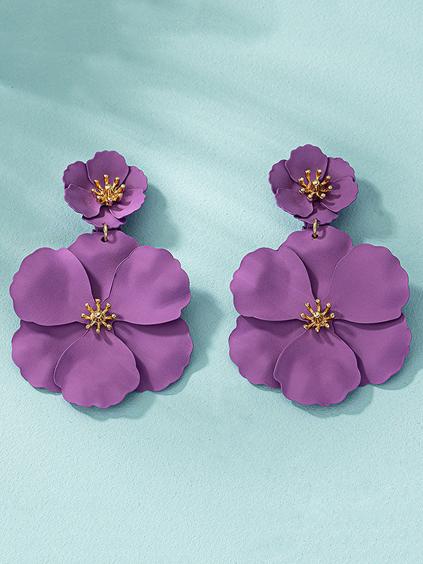 Flower Shape Drop Earrings Earrings Accessories