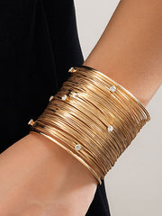 Hollow Rhinestone Solid Color Split-Joint Bracelet Accessories