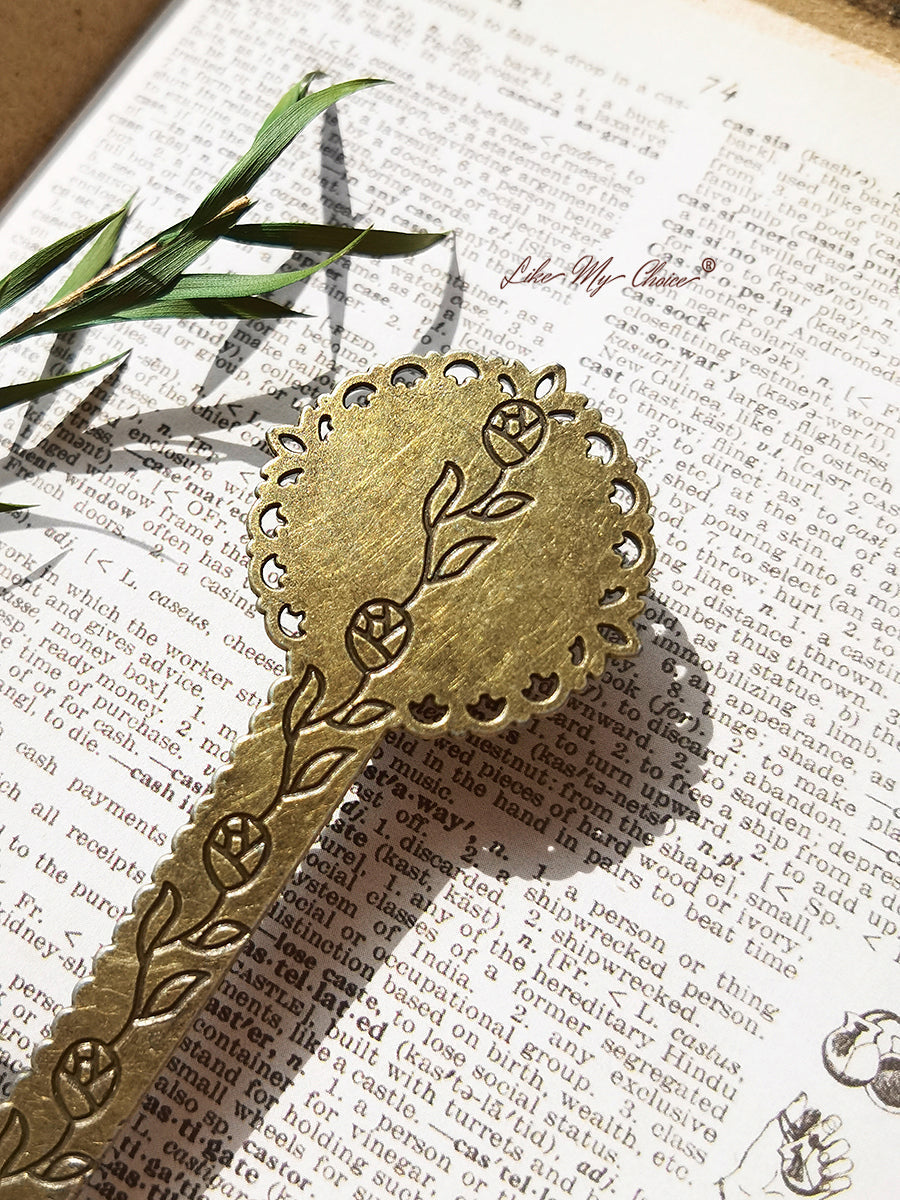 Cherry Blossoms Retro Metal Bookmark