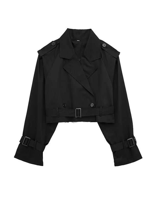 Long Sleeves Loose Split-Joint Lapel Jackets