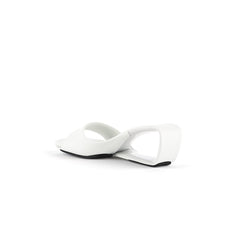 JADY ROSE | MADEMOISELLE BELLE LEATHER WEDGE SLIDE - WHITE