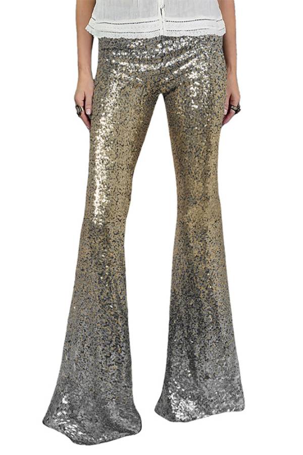 Slim Fit Sequin Ombre Wide Leg Pants