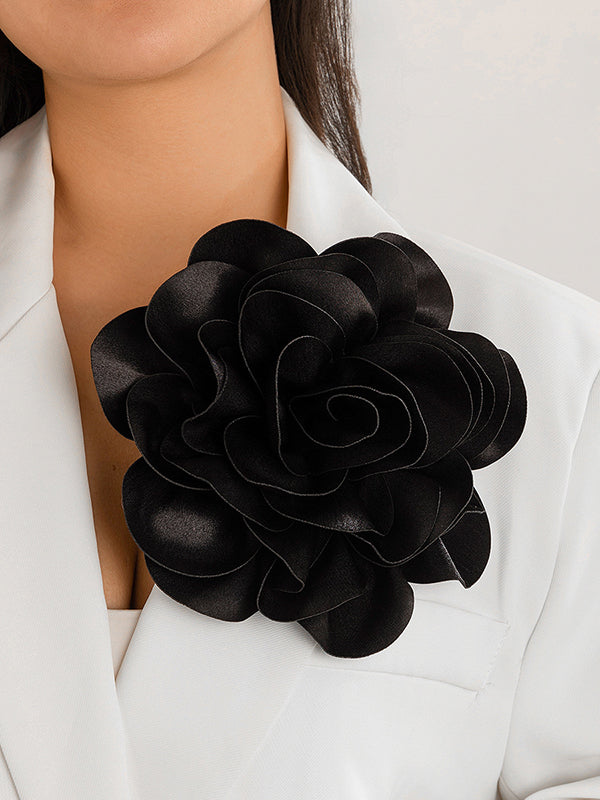 Flower Shape Solid Color Brooch Accessories