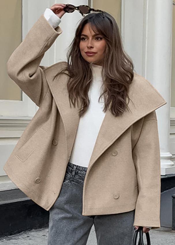 Minimalist Wool Blend Short Coat