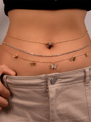 Butterfly Shape Chains Triple Layered Waist Chain Accessories