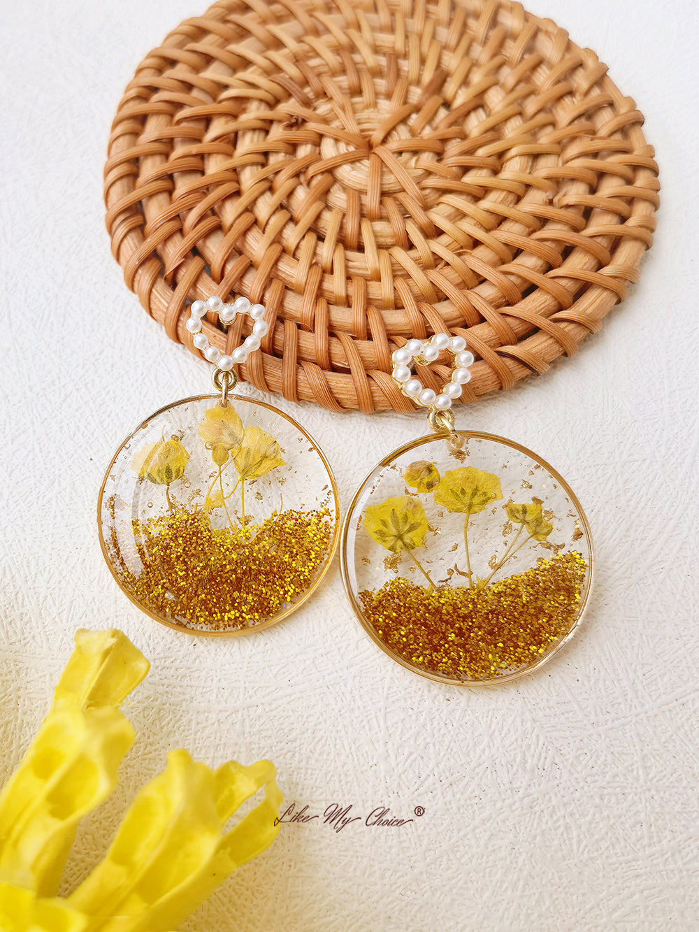 Cosmos Flowers Colorful Sequin Earrings