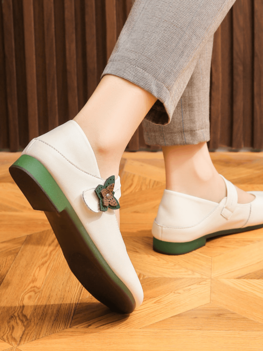 RUMOUR HAS IT| SIDE DAISY BUCKLE LEATHER MARY JANE  - CREAM