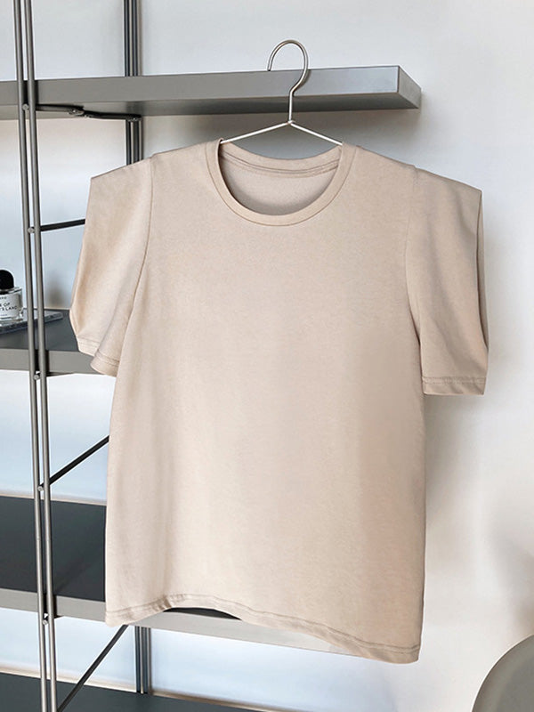 Original Puff Sleeve Round-Neck Casual T-Shirts