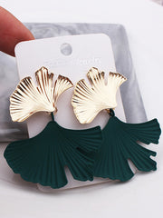 Geometric Leaves Shape Drop Earrings