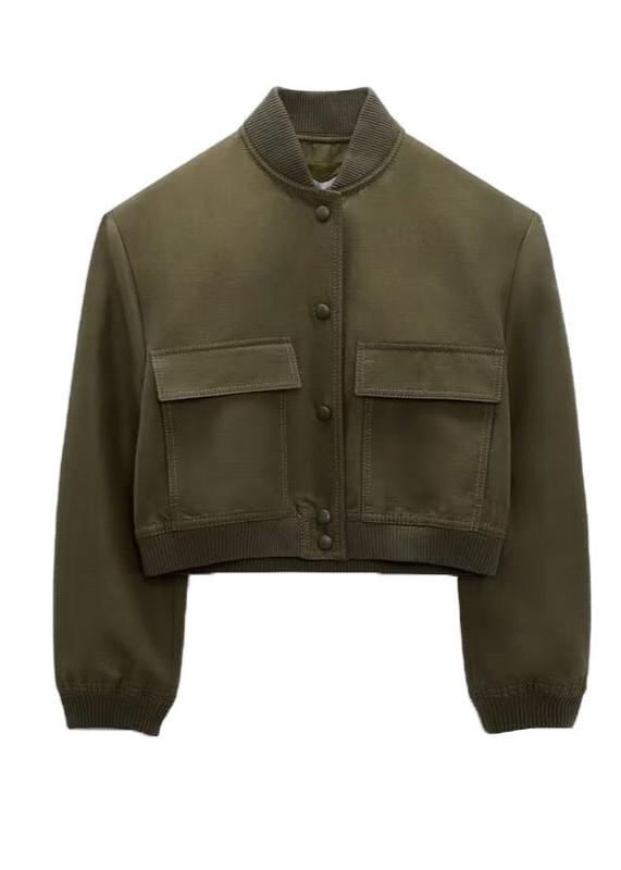 Urban Utility Baseball Jacket - Olive Green