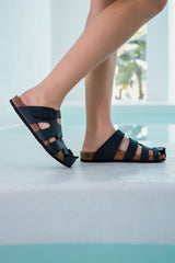 MAIBULUN | Summer Picnic Cut-Out Clog - Black