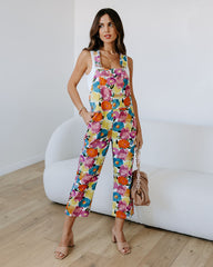 PAXTON FLORAL POCKETED OVERALLS - MULTI