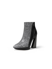 JadyRose | Sky High Genuine Leather Heel Boot - Grey