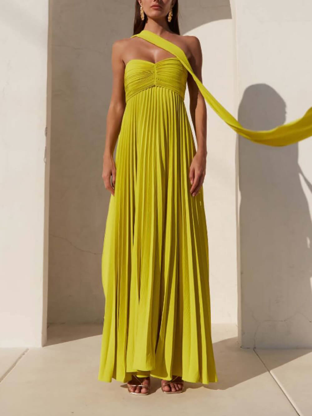 Exquisite Elegant Pleated Off-the-shoulder Party Maxi Dress