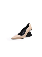 JadyRose | EAMON Contrast Color Scalloped-Edge Leather Pump