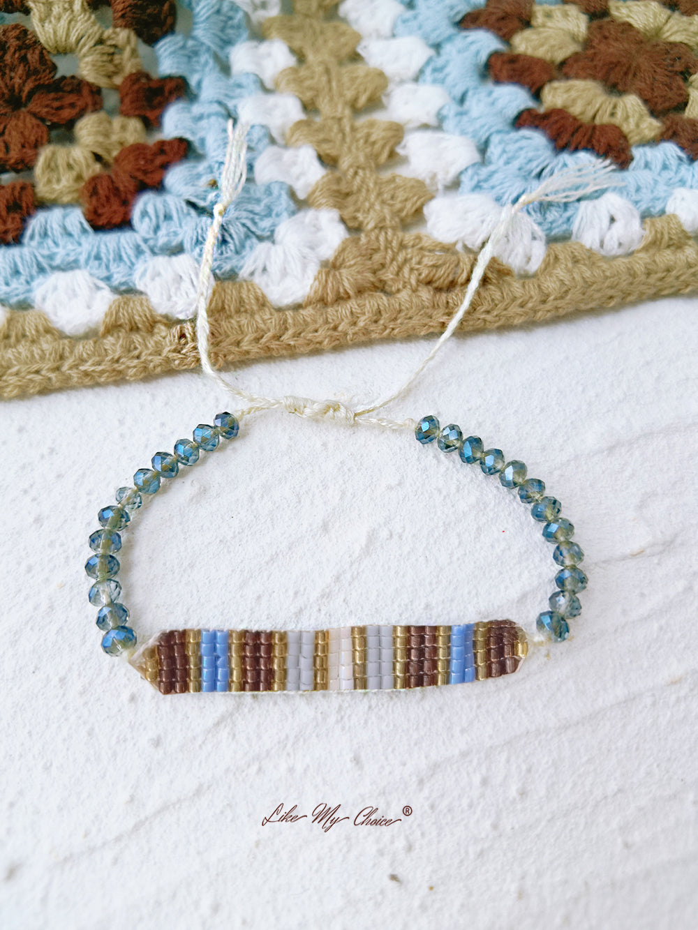 Adjustable Drawstring Beaded Bracelet Morse Code