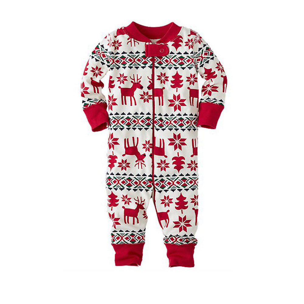 Classic Christmas Deer Print Family Matching Pajamas Set (with Pet's dog clothes)