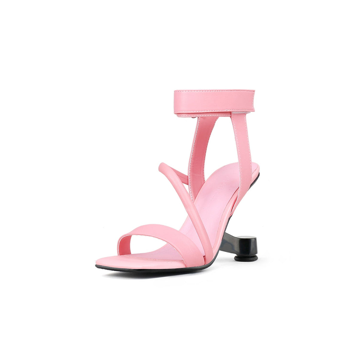 JADY ROSE | GESSI ANKLE STRAP LEATHER HEELED SANDAL - PINK