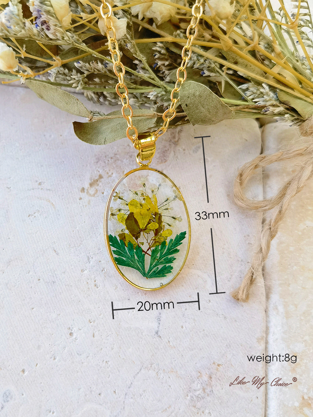 Handmade Bouquet Personalized Pendant Necklace