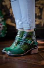 SOFFIA | VINTAGE DARK GREEN LEATHER ANKLE BOOT