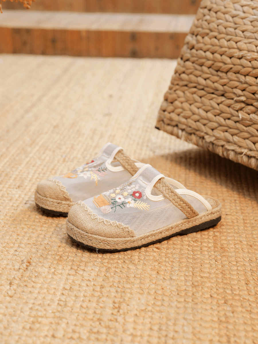 Cactus Rose | Kimora Embroidered Mesh Mules