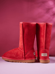 SMAIBULUN Ugg | CLASSIC SUEDE MID-LENGTH BOOTS - RED