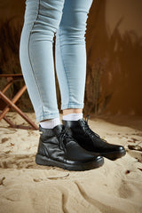 Rumour Has It | Brycen Low Ankle Leather Boots - Black