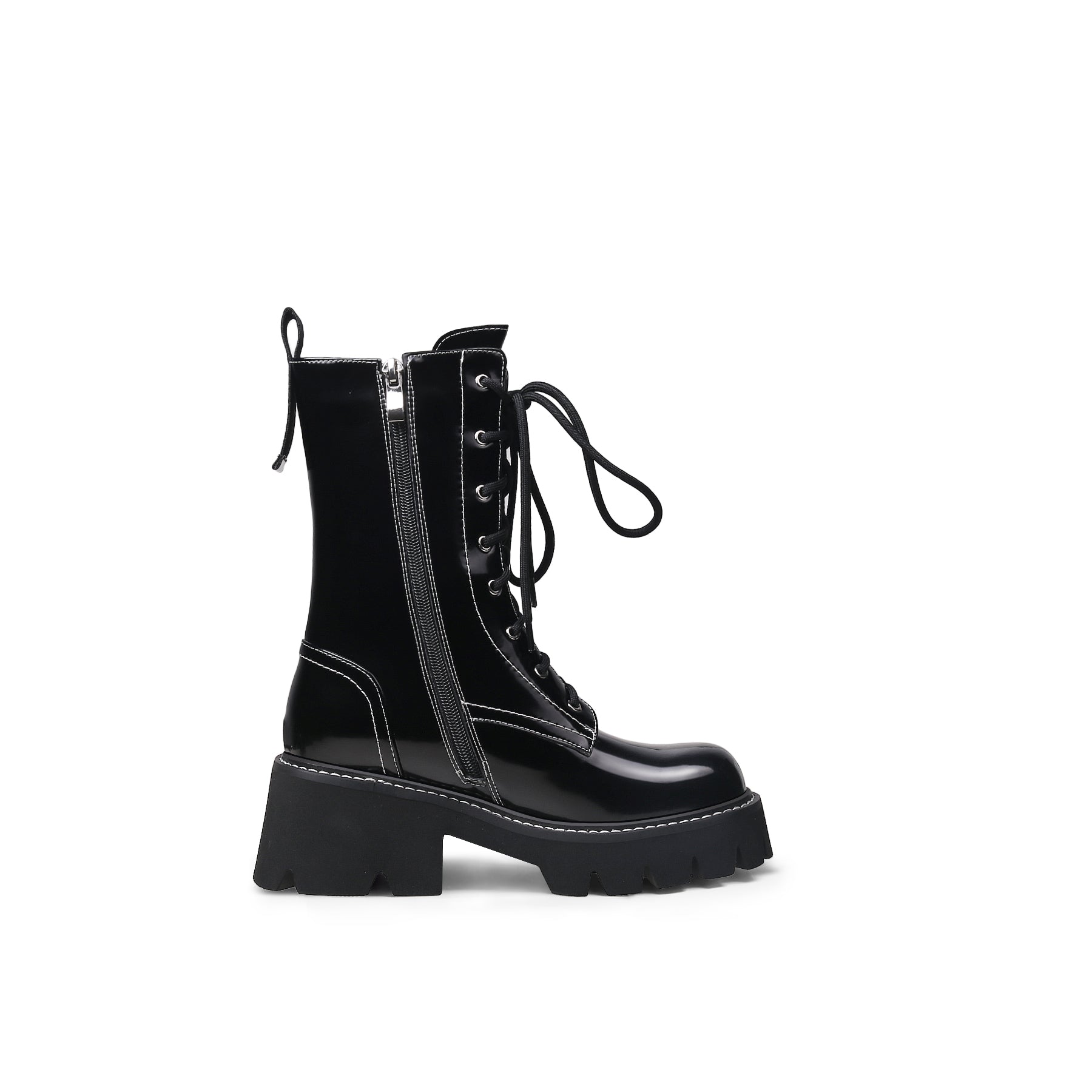 JADYROSE | DANNY LACE UP BLACK LEATHER BOOT