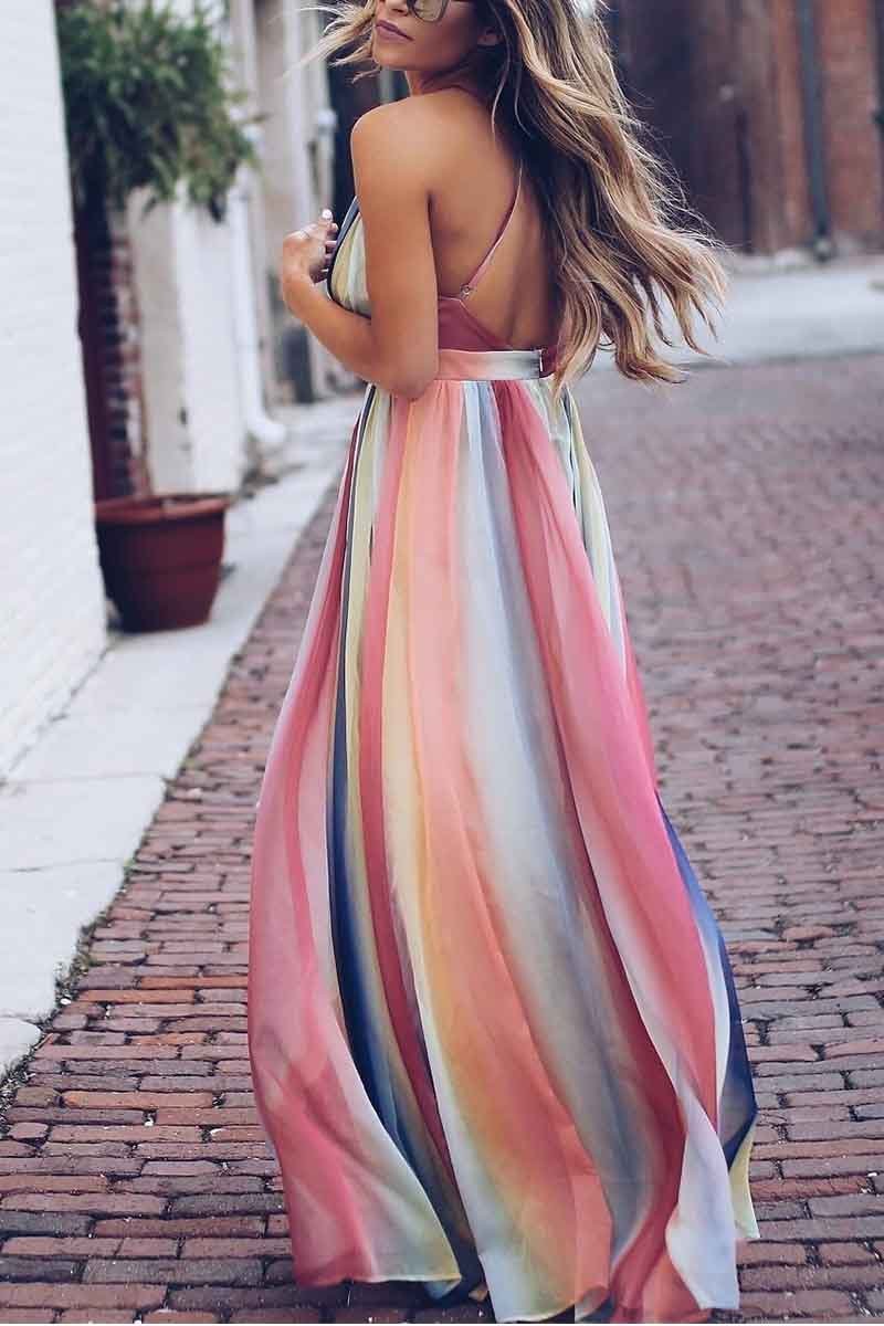 Chicindress Sling Bohemian Print Maxi Dress