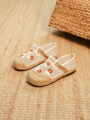 CACTUS ROSE | DAISY EMBROIDERED ESPADRILLE LINEN LOAFER