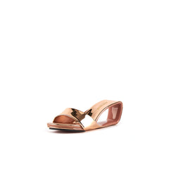 Jady Rose | In Your Court Leather Slides - Rose Gold