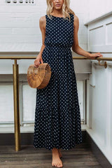 Chicindress Polka Dot Waist Maxi Dress(2 Colors)