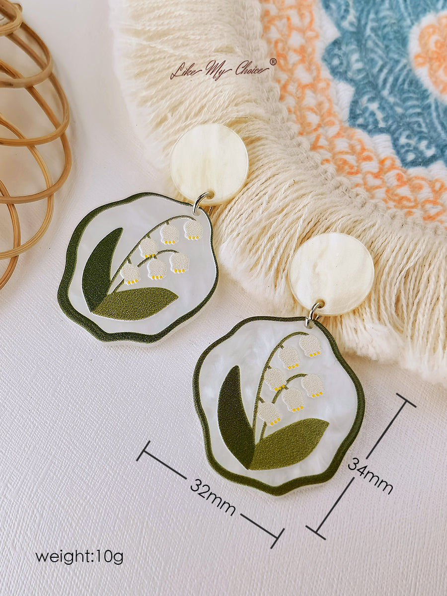 Flower Earrings - Acrylic Lily of the Valley