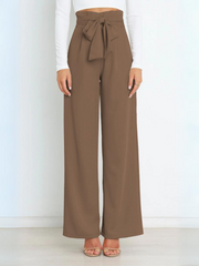 Iconic High Rise Pocketed Trouser Pants - Khaki