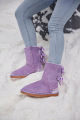 Smaibulun Ugg | Serenity Striped Bailey Bow Shearling Boots - Lavender