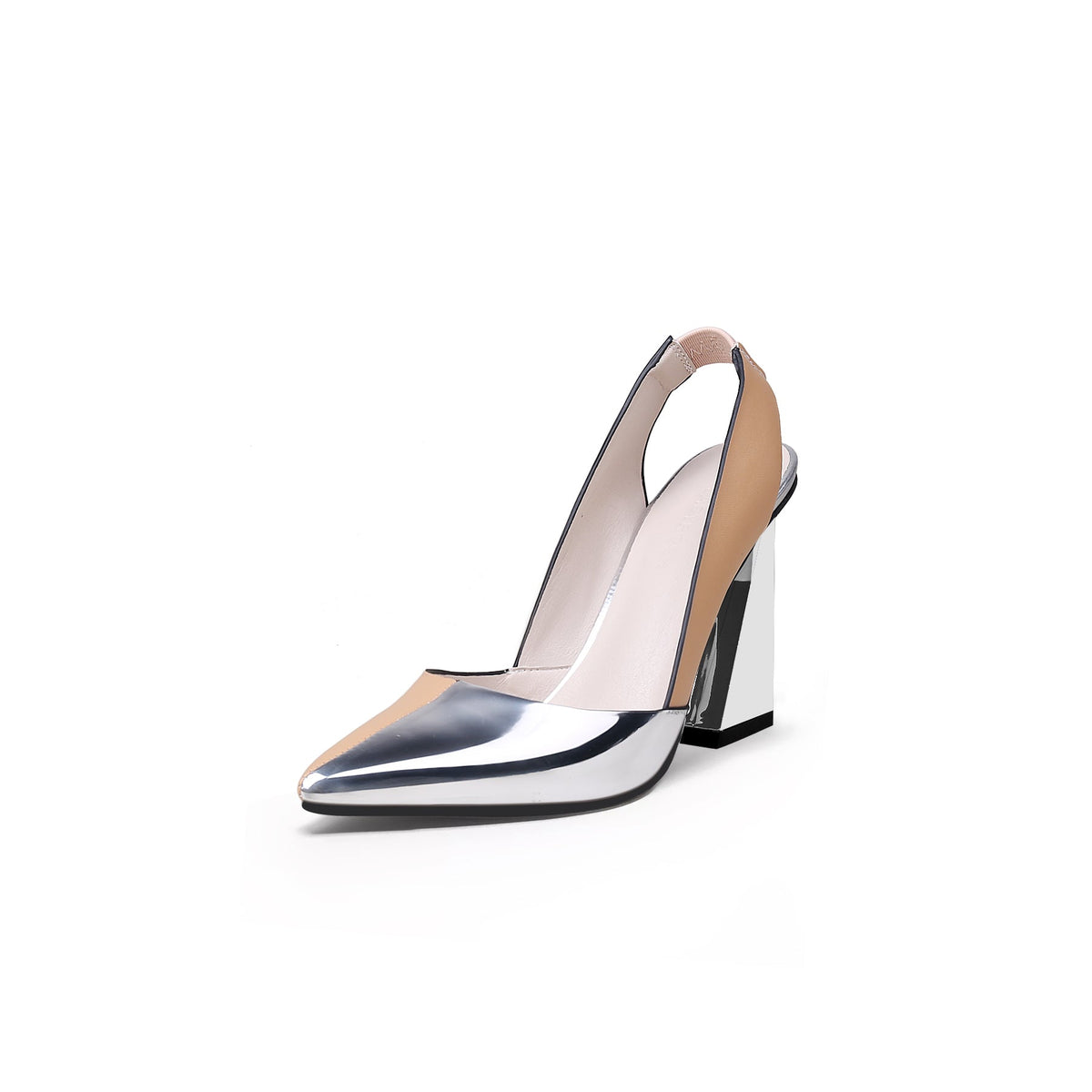 Jady Rose | Spotlight Leather Heel Pump - Silver