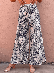 Cancun Printed Wide Leg Belted Pant