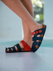 MAIBULUN | Summer Picnic Cut-Out Clog - Navy