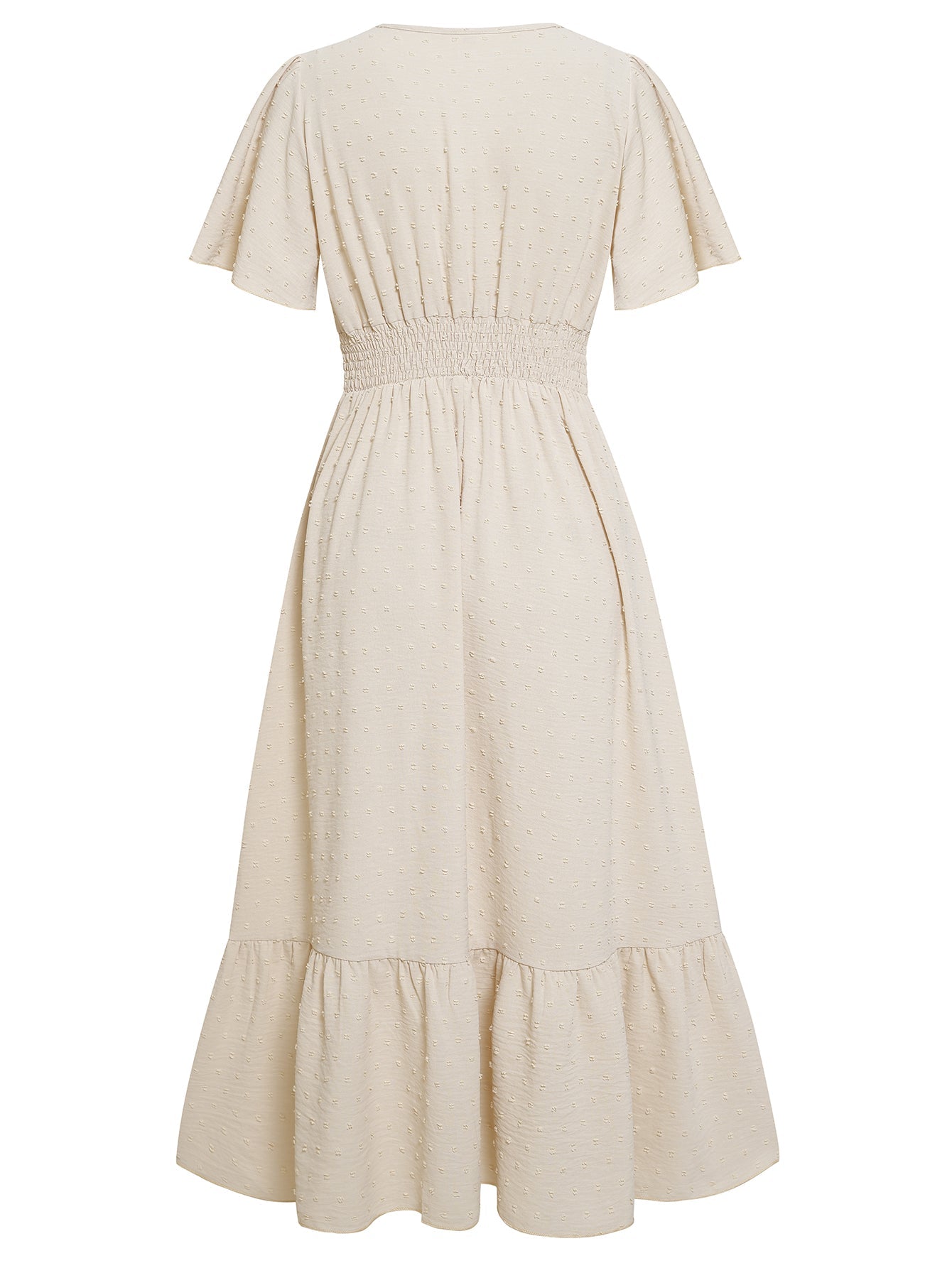 SWEETEST ONE POPPIES SHORT SLEEVE MAXI DRESS - BEIGE