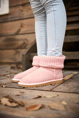 SMAIBULUN Ugg | Ankle Knit Stocking Mini Boots - Pink