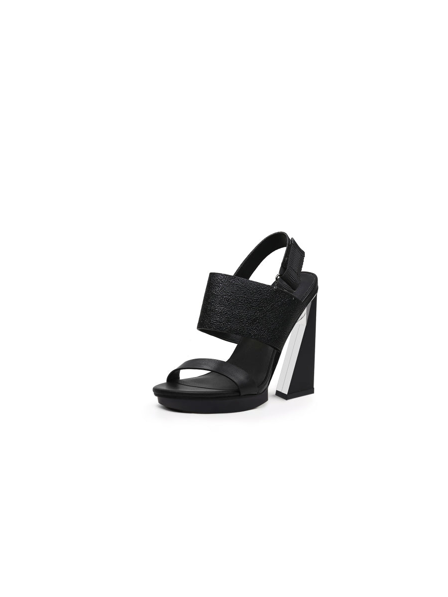 JadyRose | CASTLE SKY-HIGH BLACK LEATHER Slingback