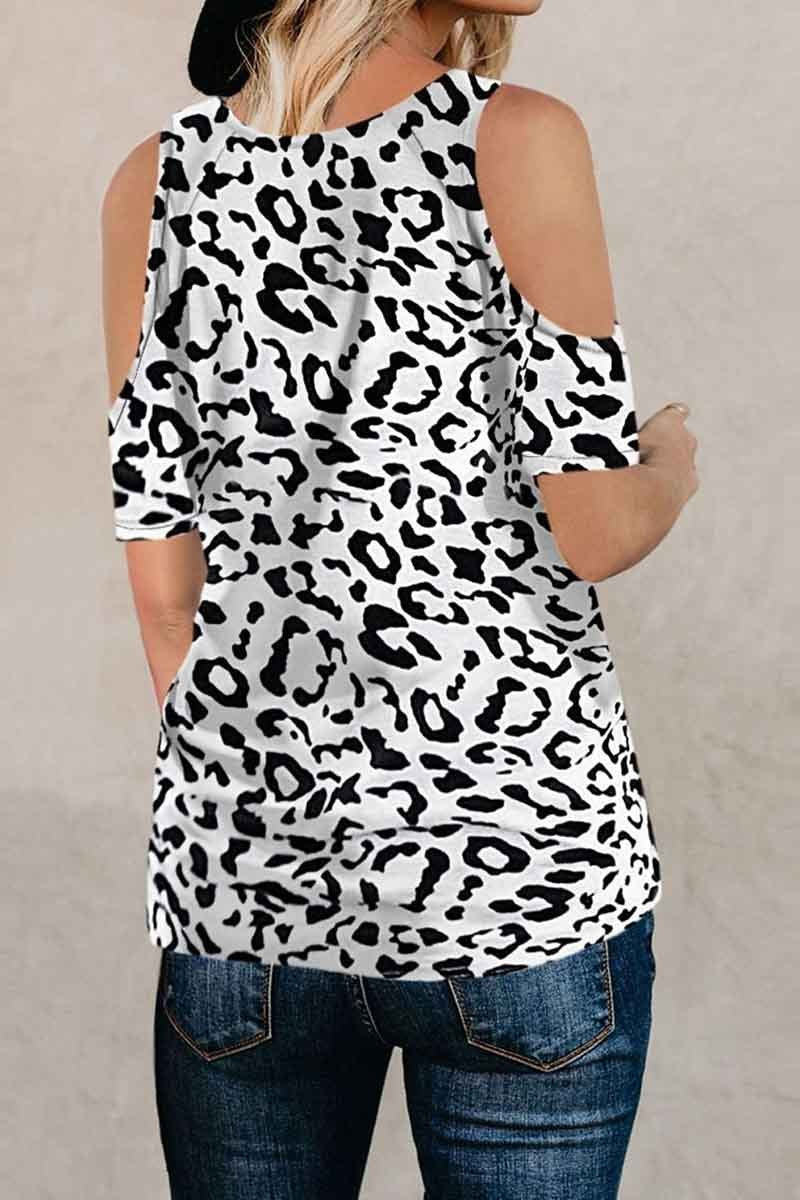 Chicindress Off-Shoulder Leopard Print T-Shirt ( 2 Colors )